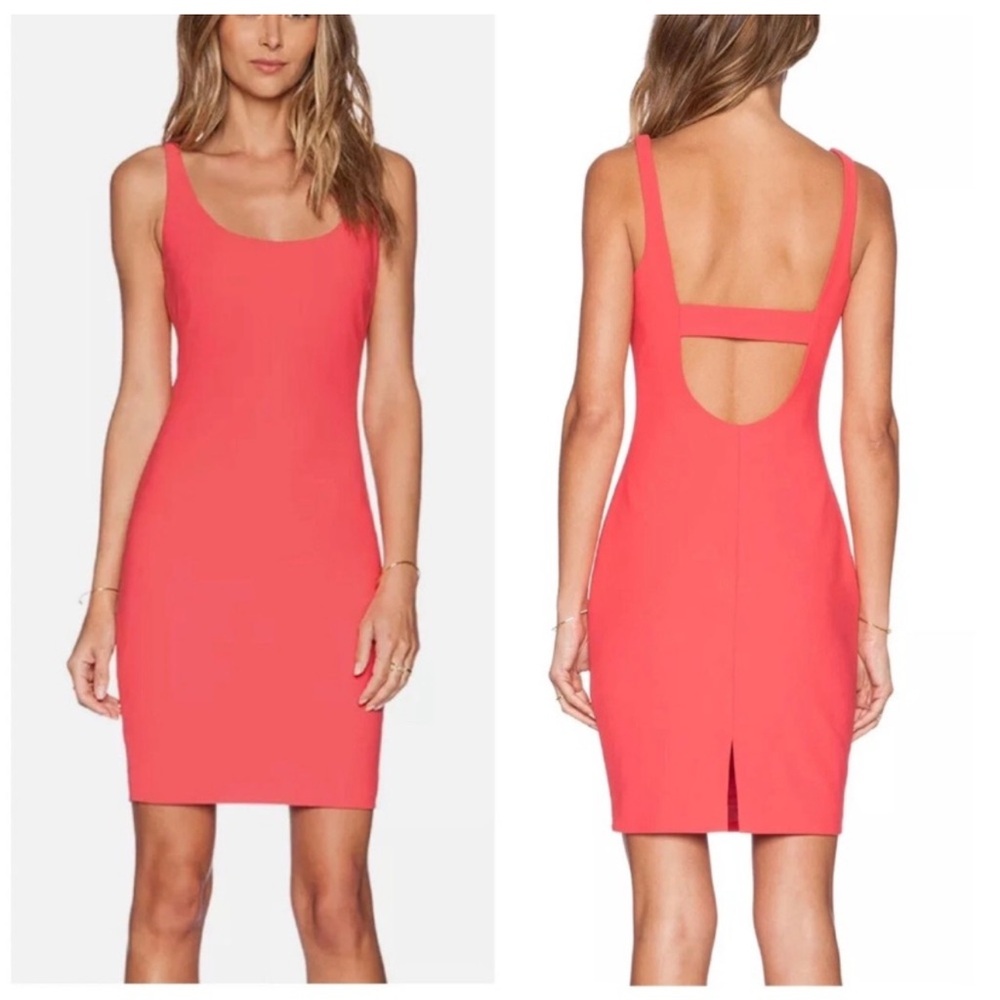 Elizabeth and James Coral Pink Scoop-Back Mini Dress